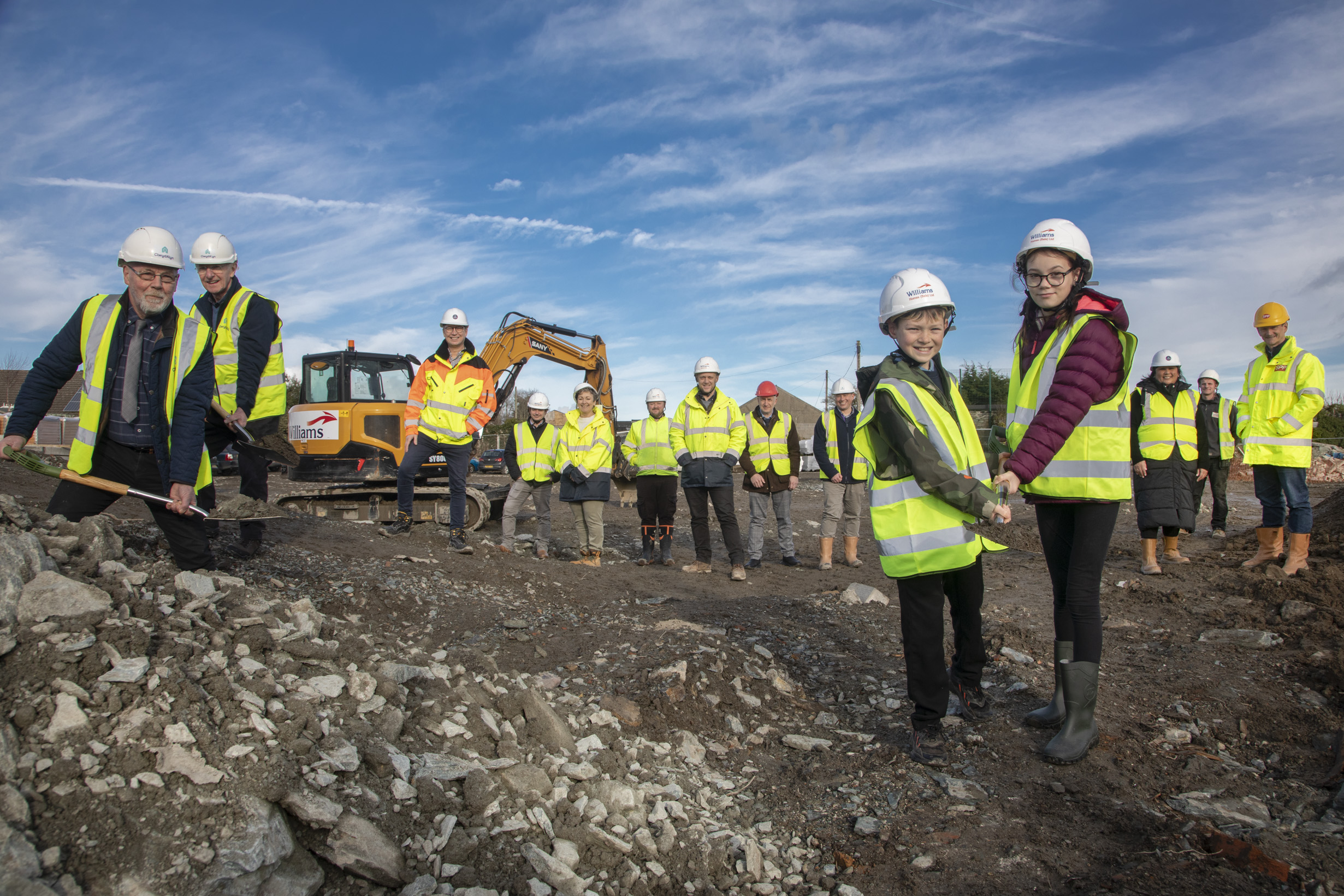 Local children officially mark start of works at new Anglesey development