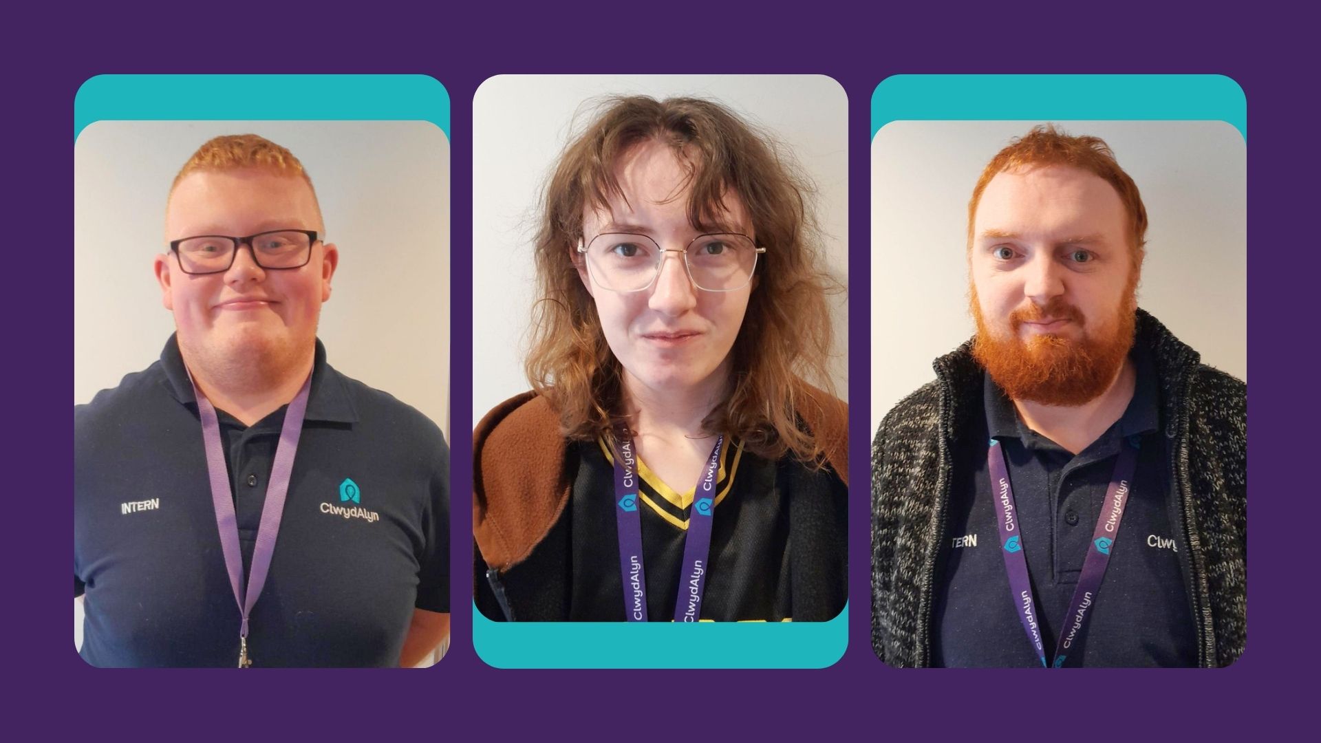 Three people smile at the camera.